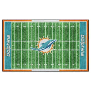 FANMATS NFL - Miami Dolphins Helmet Rug - 5ft. x 6ft. 5794 - The