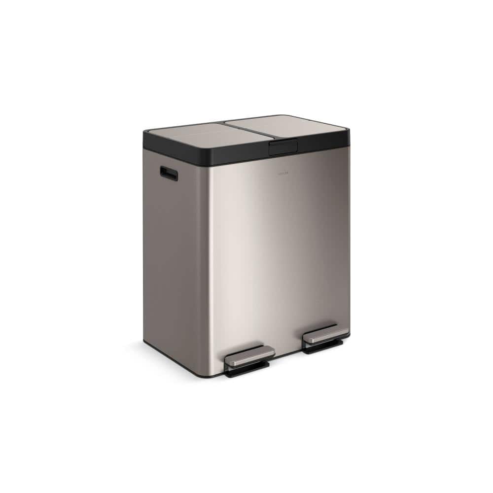 KOHLER 82L Stainless Steel DualBin Step Trash Can 23828ST The Home