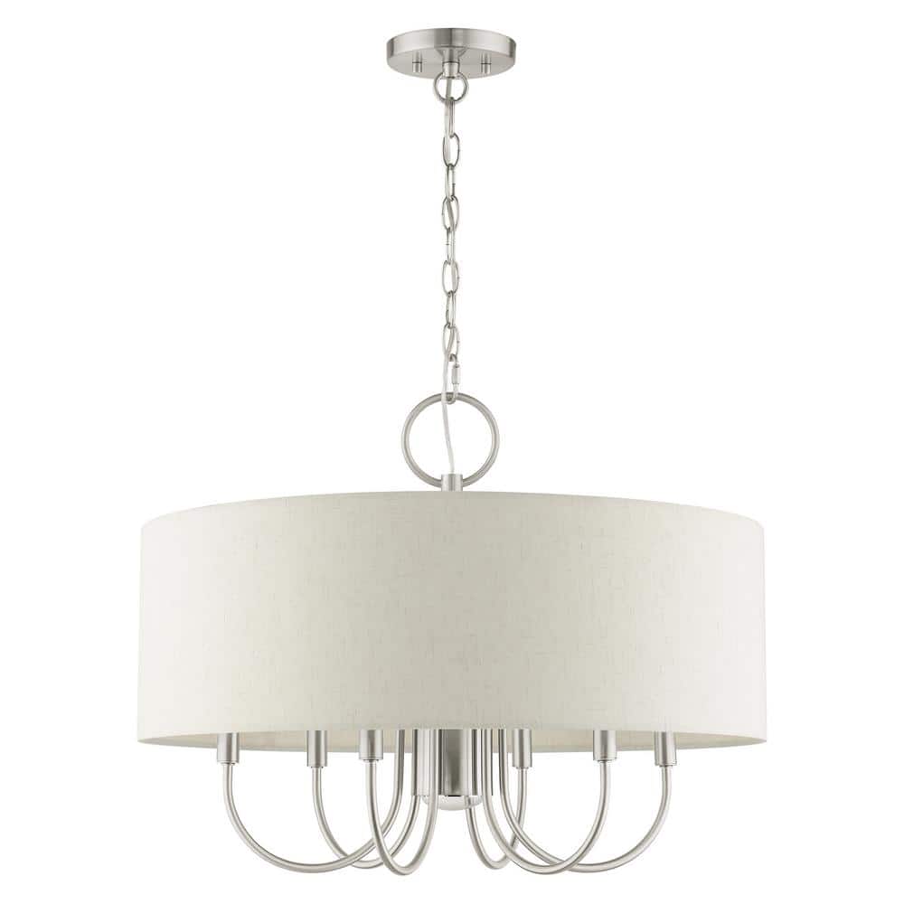 Blossom 24" Brushed Nickel Glass Drum Pendant Light