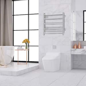 5-Towel Holders Electric Heated Towel Warmer Wall Mount Drying Rack 304 Stainless Steel in Silver