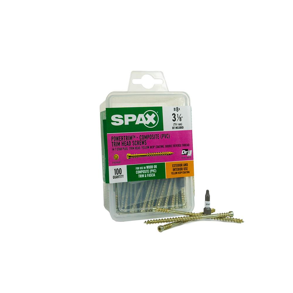 SPAX #8 x 3-1-1/8 in. Exterior / Interior Trim Head Wood Composite