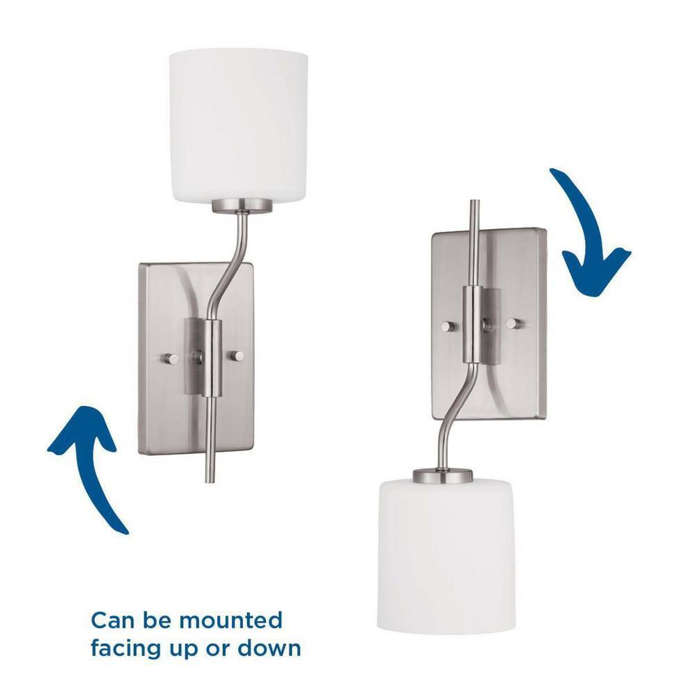 Tobin Brushed Nickel 16" Wall Sconce with Etched Glass Shade