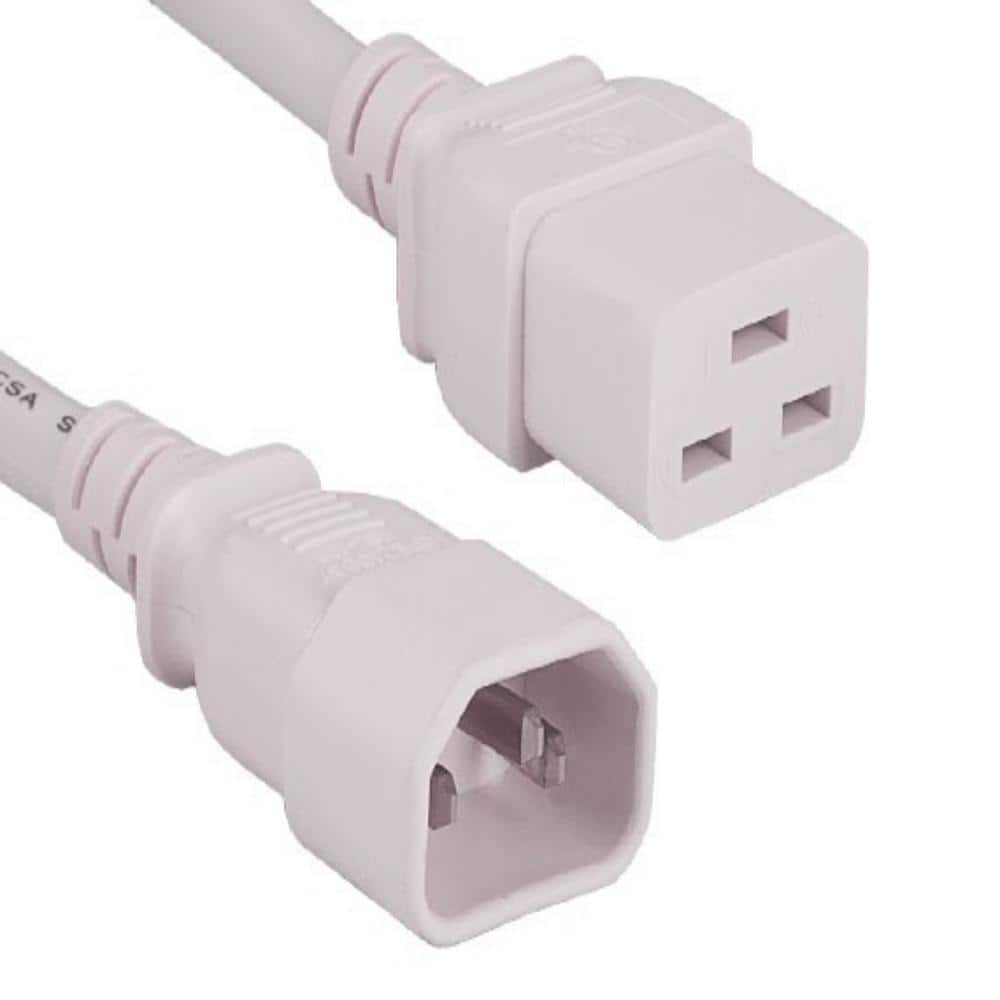 SANOXY 14 AWG 15 Amp 250-Volt Power Cord (IEC320 C14 to IEC320 C19), White  SNX-CBL-LDR-PW134-8210 - The Home Depot