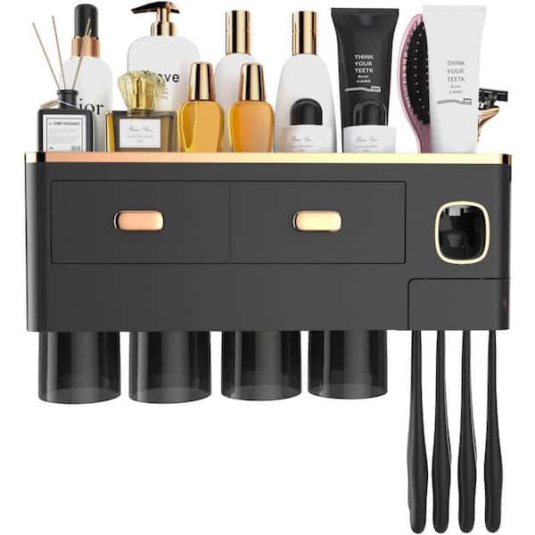 Toothbrush Holders for Bathrooms - Black Gold 4 Cup