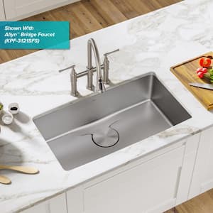 Dex 33 in. Undermount Single Bowl 16 Gauge Stainless Steel Kitchen Sink with Accessories