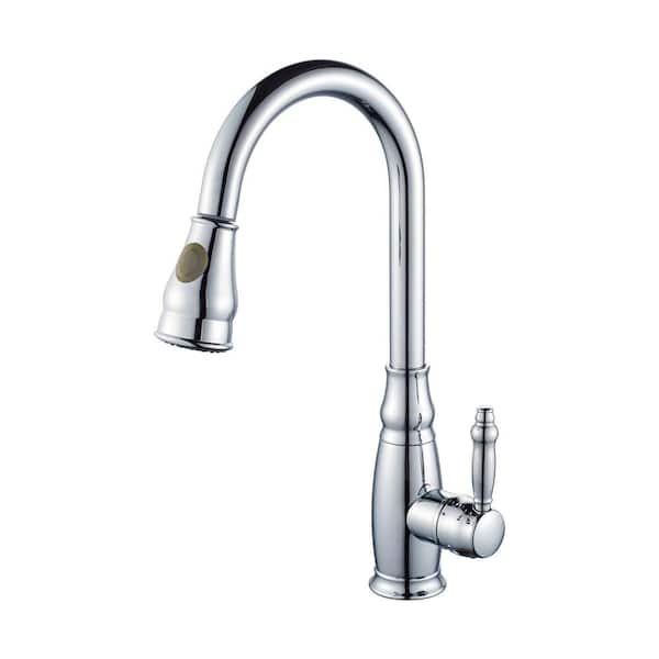 matrix decor Single Handle Pull Down Sprayer Kitchen Faucet with Spot Resistant in Chrome