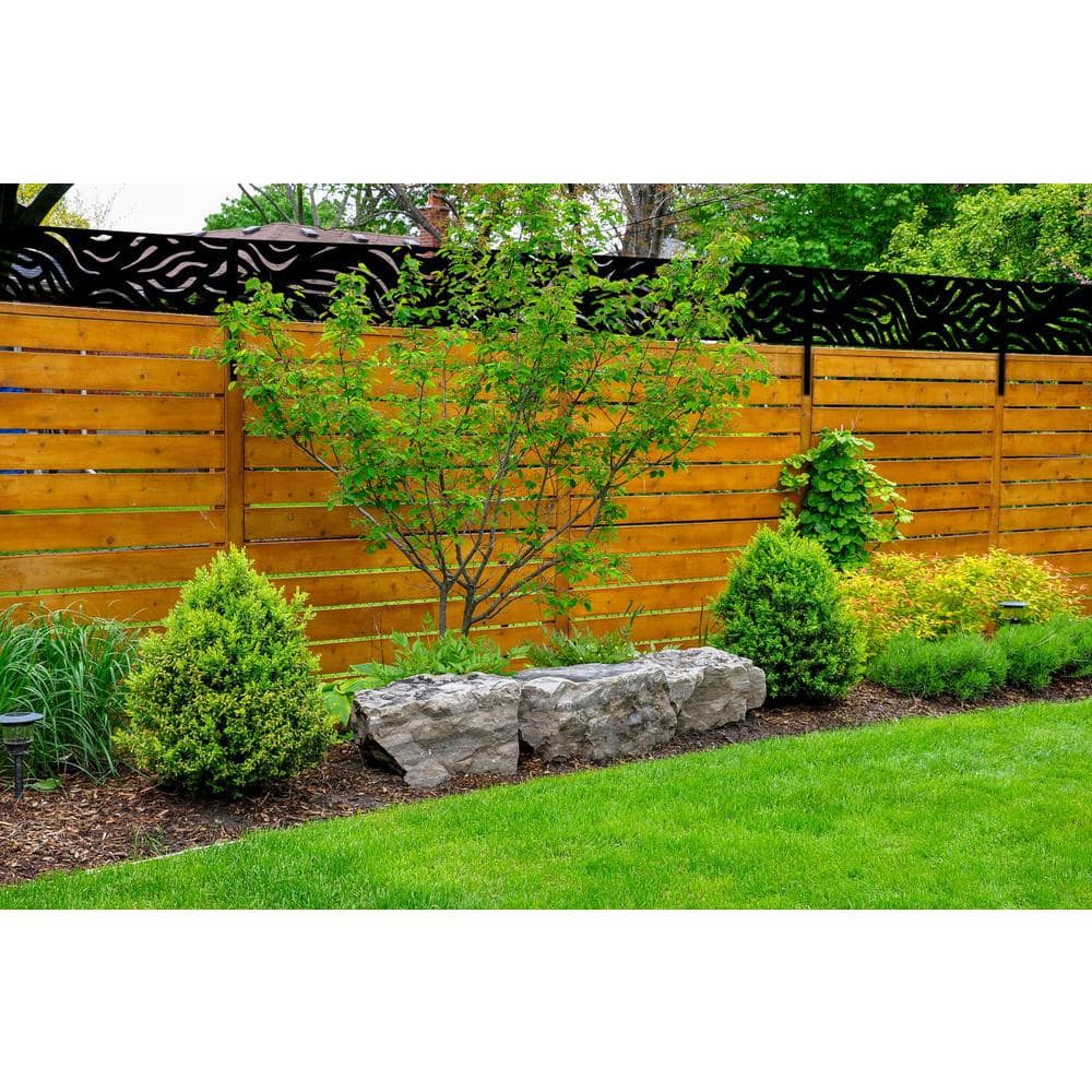Black Galvanized Steel Decorative Privacy Panel, 16" x 72"