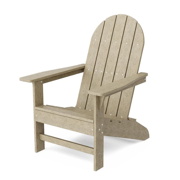 Wildridge Freedom Weathered Wood HDPE Plastic Traditional Outdoor Adirondack Chair