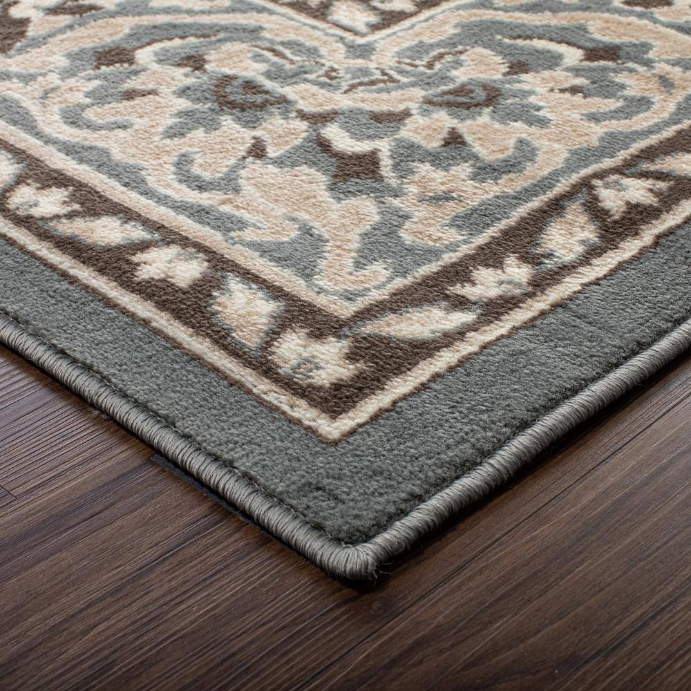 Elegant Gray Synthetic 96"L x 31"W Runner Rug for Indoor Use