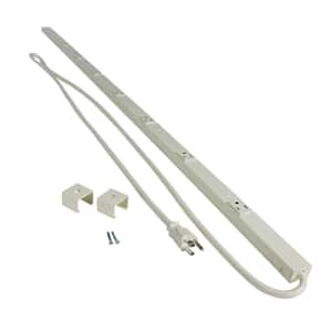 Wiremold Plugmold 52-in. 8-Outlet Power Strip with Circuit Breaker, Ivory, 6-ft. Cord