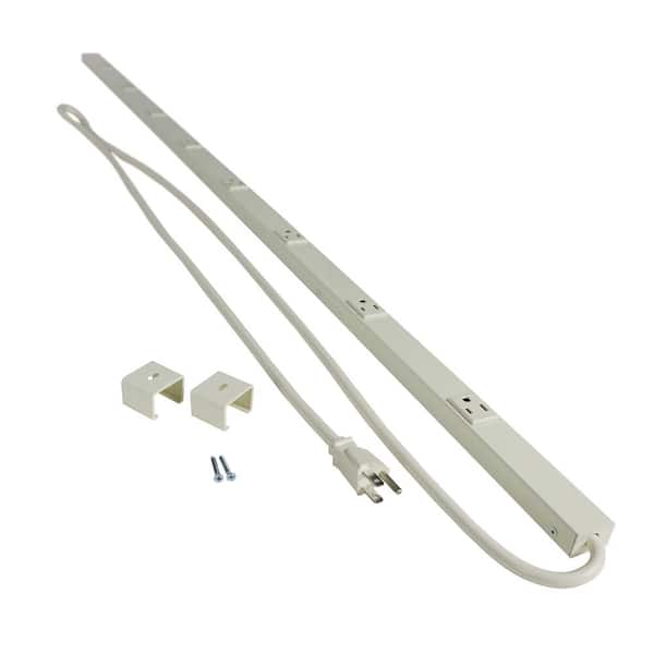 Legrand Wiremold Plugmold 52-in. 8-Outlet Power Strip with Circuit Breaker, Ivory, 6-ft. Cord