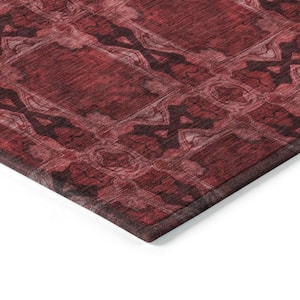 Chantille ACN564 Burgundy 1 ft. 8 in. x 2 ft. 6 in. Machine Washable Indoor/Outdoor Geometric Area Rug