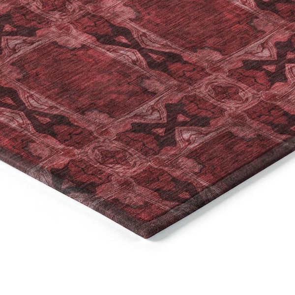 Chantille ACN564 Burgundy 2 ft. 3 in. x 7 ft. 6 in. Machine Washable Indoor/Outdoor Geometric Runner Rug