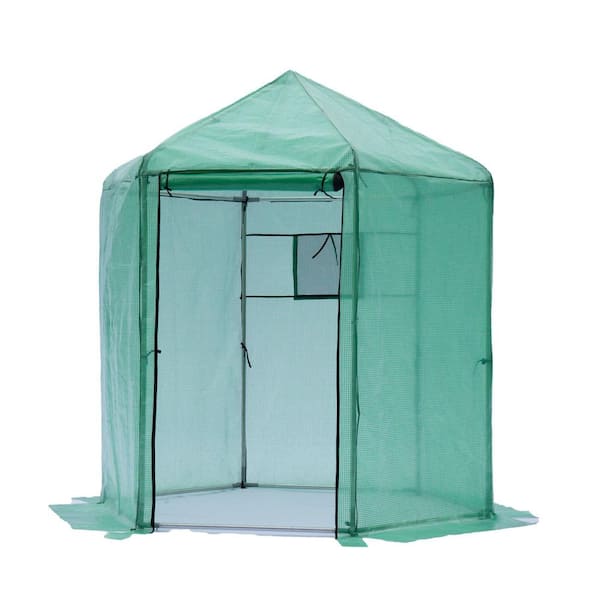 Unbranded 7 ft. W x 7 ft. D x 7.3 ft. H Plastic Greenhouse for Outdoors