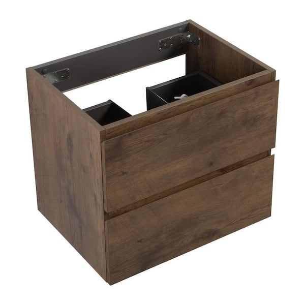 Unbranded 24 in. Floating Bath Vanity Cabinet without Top in Dark Brown Pre-Assembled with 2-Drawers