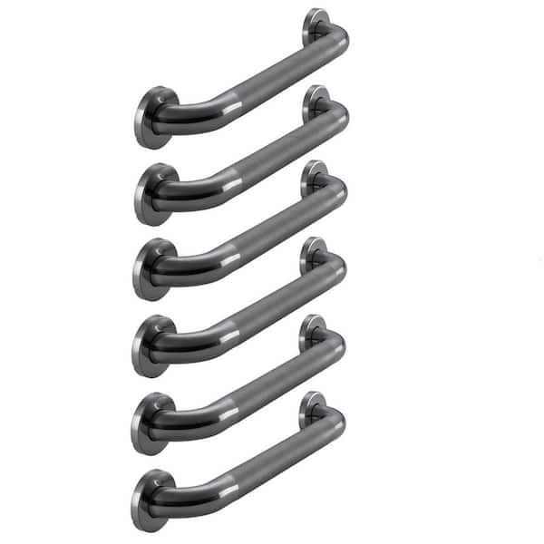 Glacier Bay 18 in. x 1-1/2 in. Concealed Peened ADA Compliant Grab Bar Combo in Polished Stainless Steel (6-Pack)