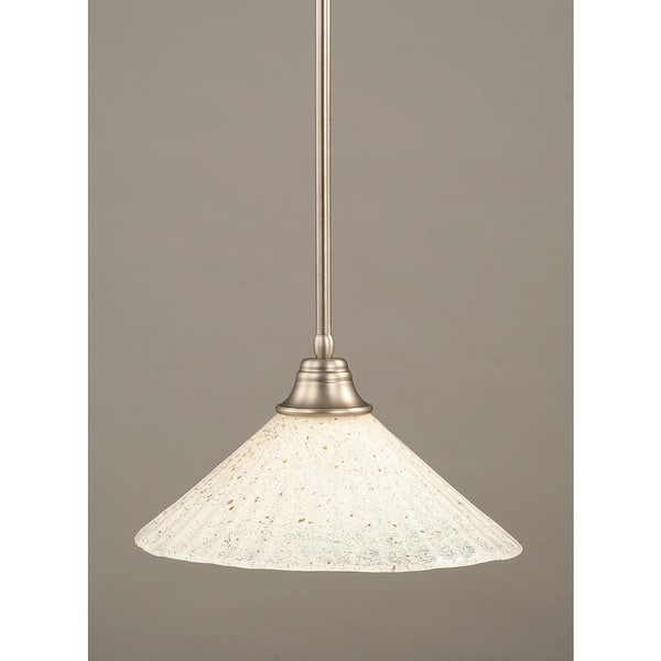Unbranded Sparta 100-Watt 1-Light Brushed Nickel Bowl Mini Pendant Light with Glass Shade