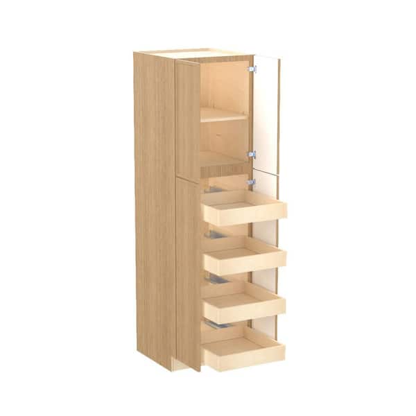 Franklin 24 in. W x 24 in. D x 90 in. H Assembled Plywood Pantry Kitchen Cabinet in Vanguard Oak with 4ROT Soft Close