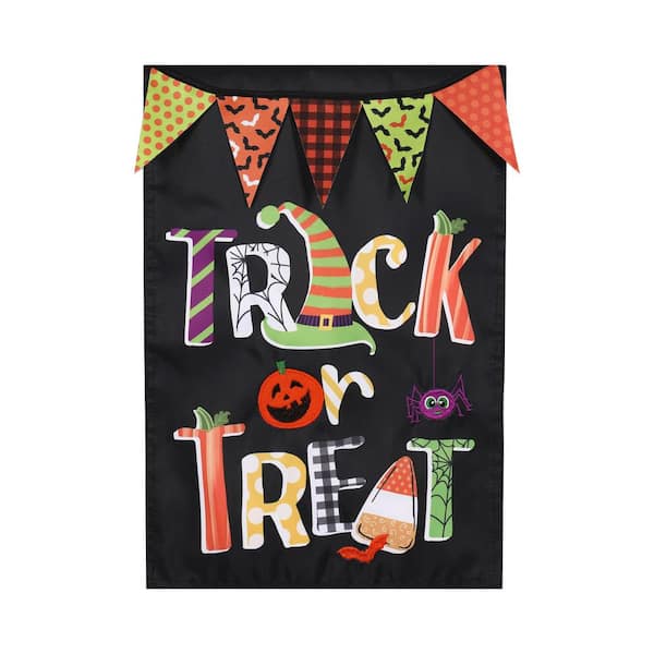 Meadow Creek 12 in. x 18 in. Trick or Treat Garden Flag