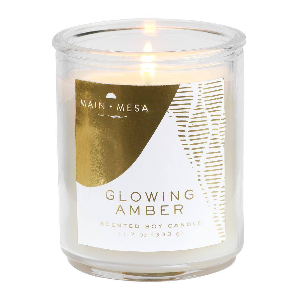 Glowing Amber Scented Soy Wax Lidded Jar Candle