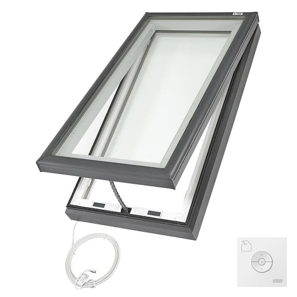 VELUX 22-1/2 in. x 34-1/2 in. Fresh Air Electric Venting Curb-Mount Skylight with Laminated Low-E3 Glass