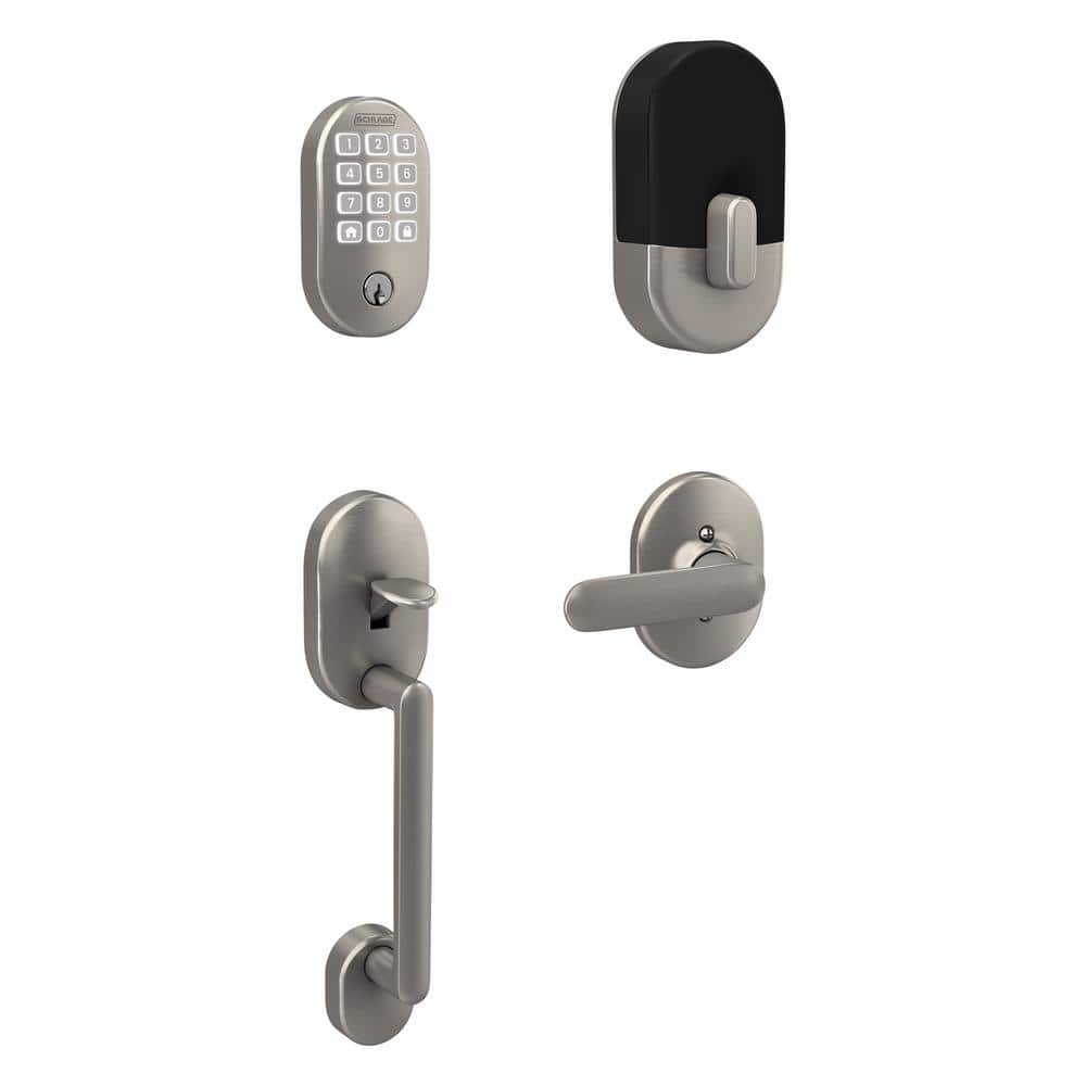 Remsen Satin Nickel Arrive Smart WiFi Deadbolt and Lower Half Door Handleset with Davlin Handle and Remsen Trim price history on PriceWatchPro
