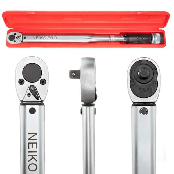 NEIKO 25 in. Adjustable Click Torque Wrench, 1/2 in. Drive SAE, Cr