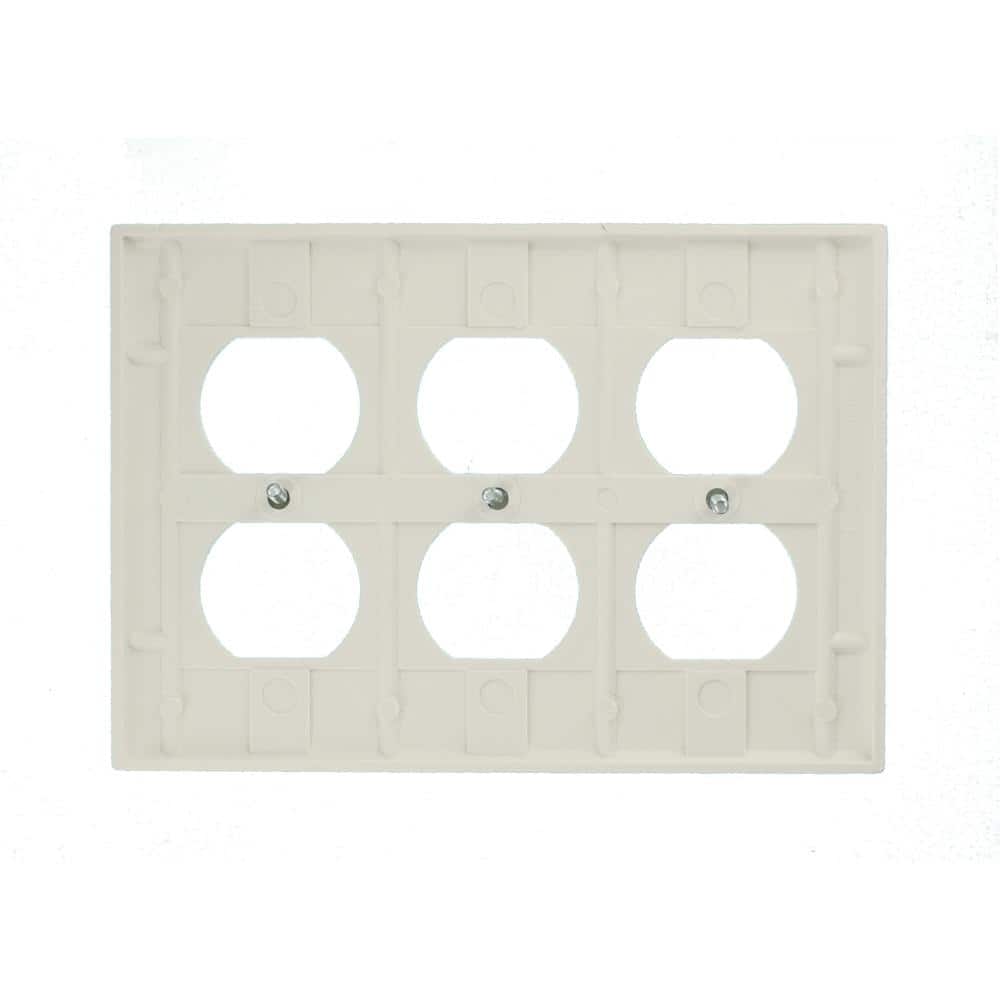 White Thermoset 3-Gang Duplex Device Receptacle Wallplate