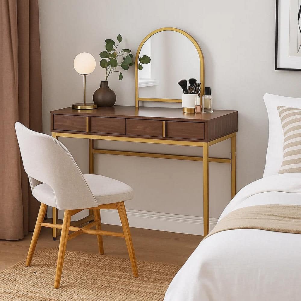 green emerald velvet dress Marie White Dressing Table with Drawers – Laura James Ireland main image 0