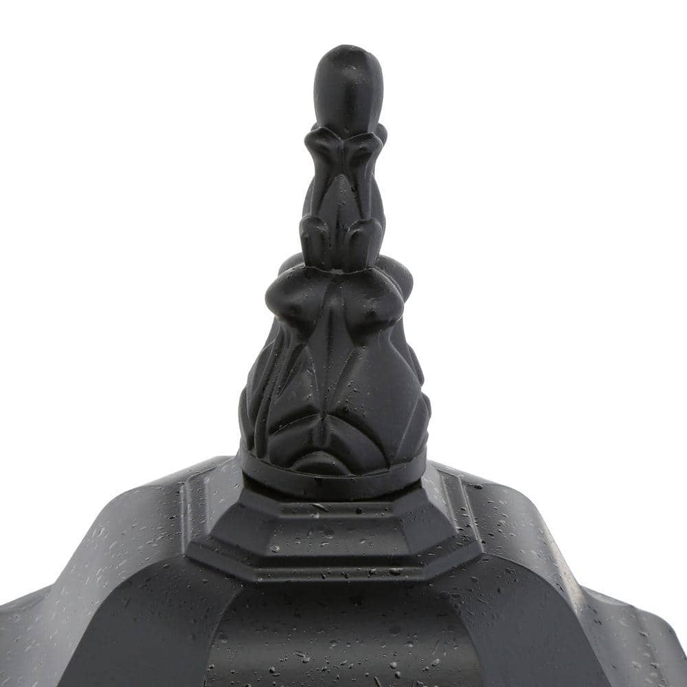 Central Park Black 21" Outdoor Post Lantern with Clear Glass