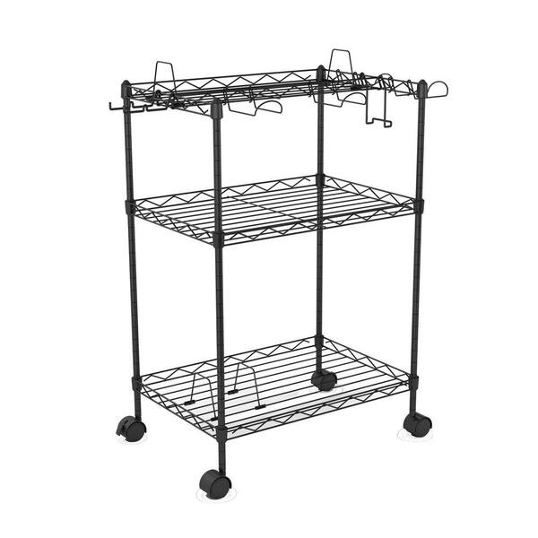 Atlantic Three Tier Game Cart in Black-DISCONTINUED-DISCONTINUED-DISCONTINUED