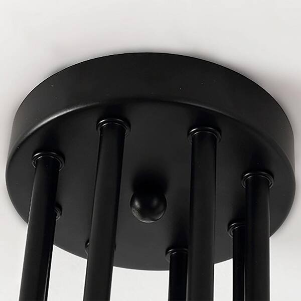 Warehouse of Tiffany Electodyte 26 in. 8-Light Indoor Black Flush