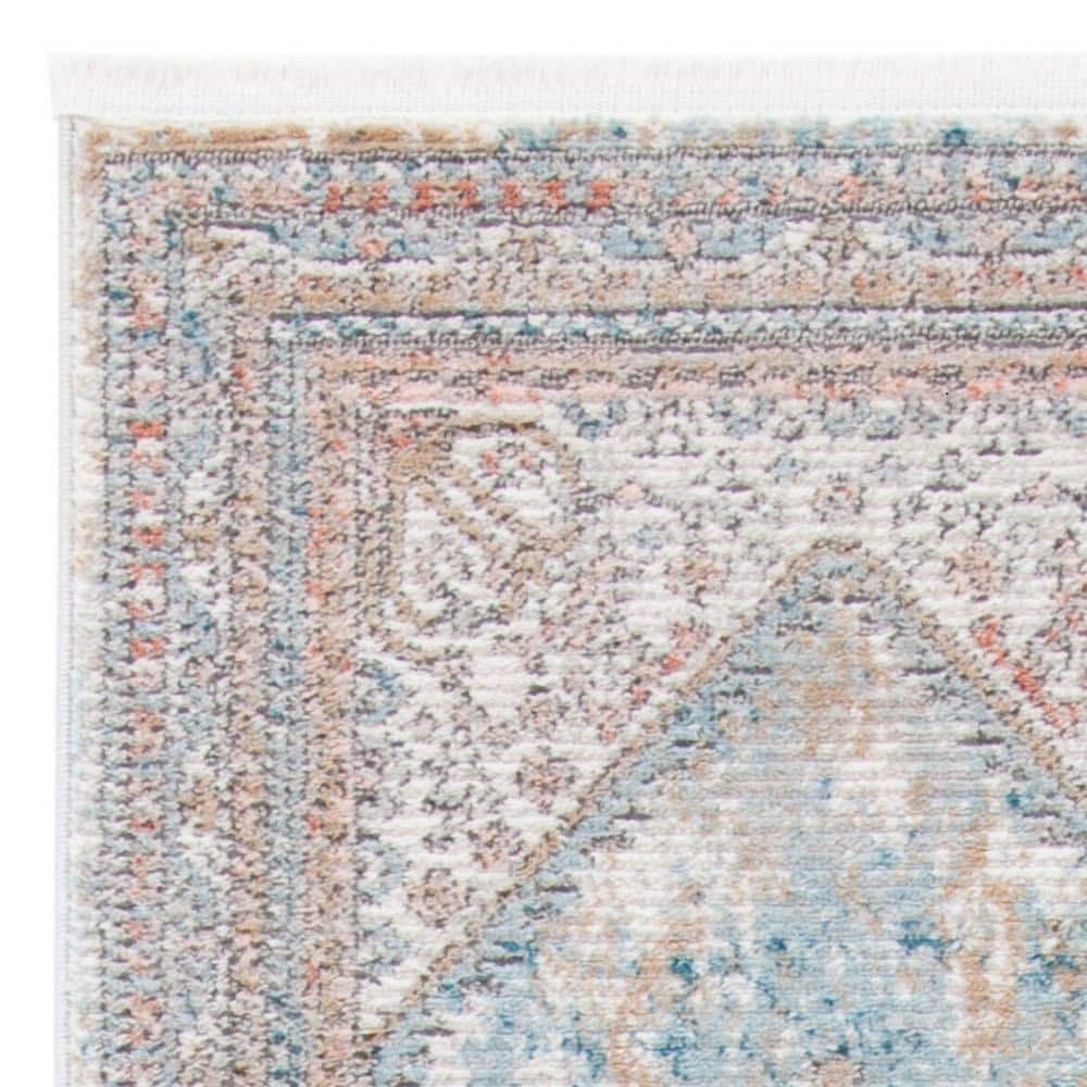 Abstract Blue Elegance Synthetic Area Rug - 26"x8"