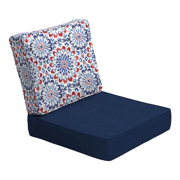 ARDEN SELECTIONS ProFoam 24 in. x 24 in. 2-Piece Deep Seating Outdoor Lounge Chair Cushion in Clark Blue