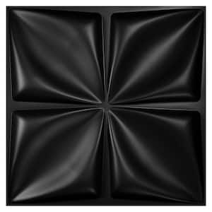 Butterfly Pattern 19.7 in. x 19.7 in. PVC Decorative 3D Wall Panel in Black (Set of 12)