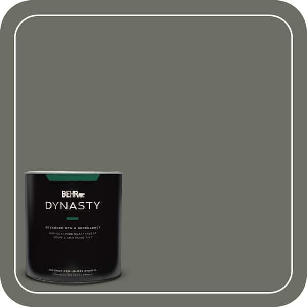 BEHR DYNASTY 1 qt. #N380-6 Bonsai Trunk One-Coat Hide Semi-Gloss Enamel Interior Stain-Blocking Paint and Primer