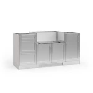 Outdoor Kitchen Signature Series 3-Piece Stainless Steel Cabinet Set with 3-Drawer Cabinet and 33 in. Grill Cabinet