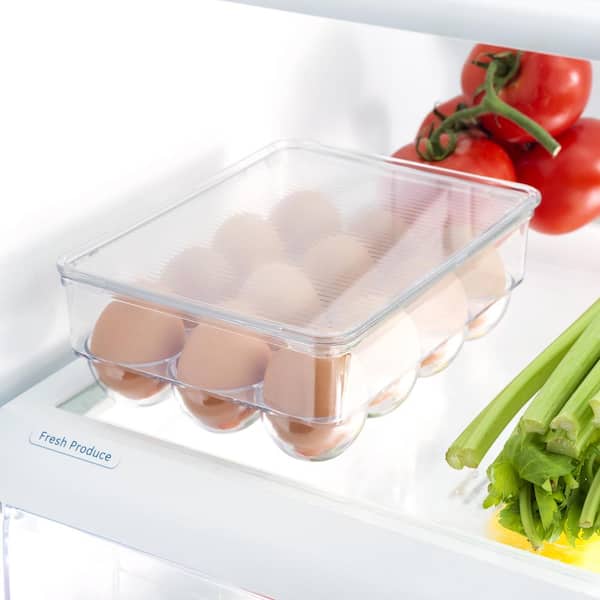 Home Basics X-Large Clear Plastic Fridge Bin with Handle