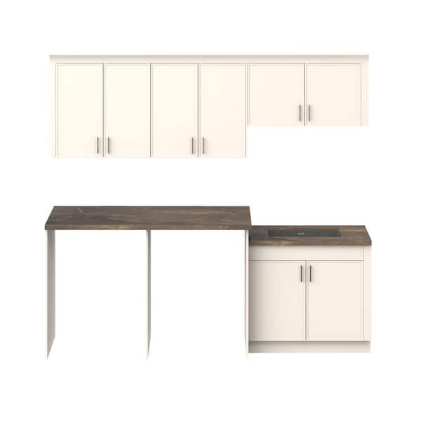 Fairview 101 in. W x 89.5 in. H x 24 in. D Washed Linen Laundry Base Cabinet Bundle