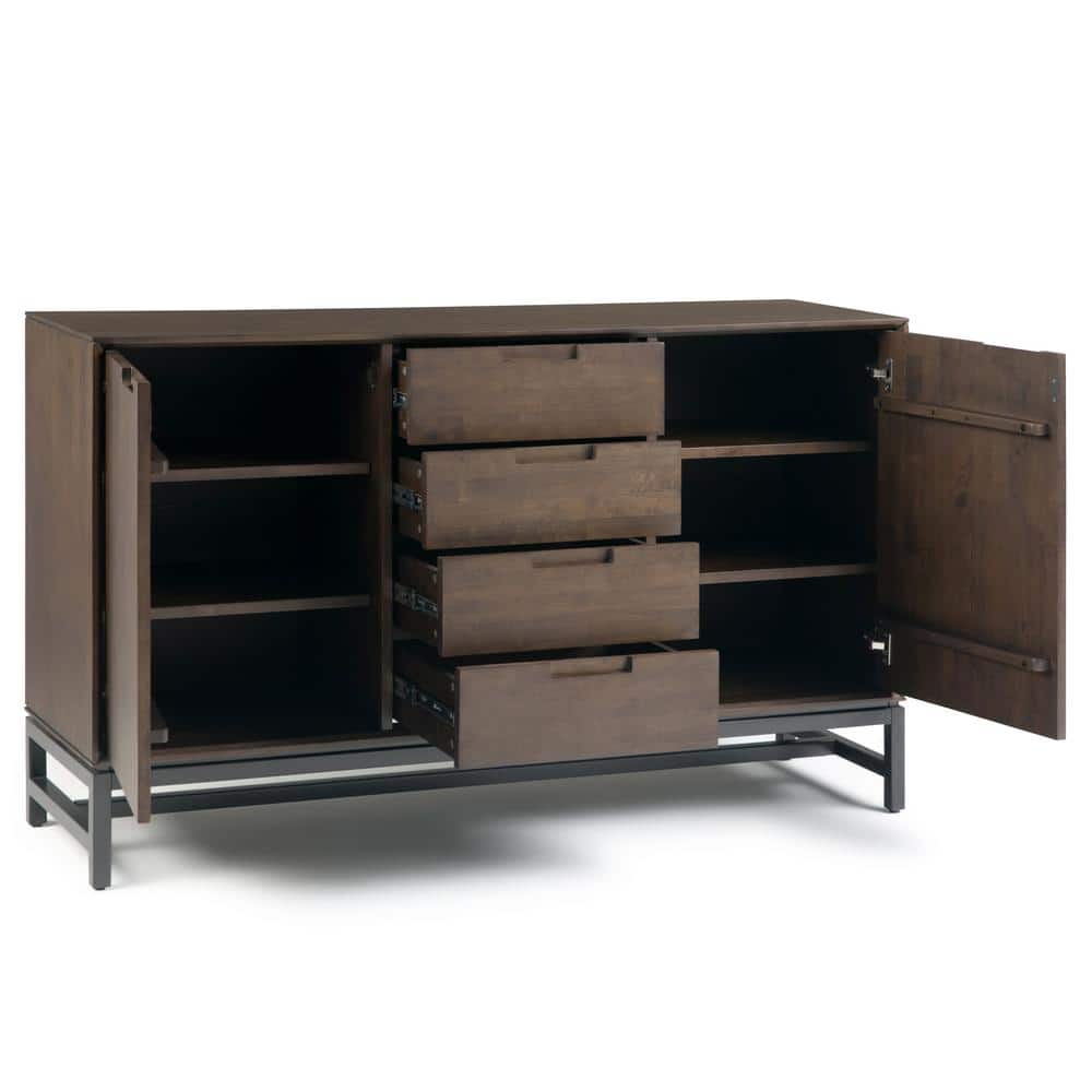 Banting 60" Walnut Brown Rubberwood Mid-Century Modern Sideboard