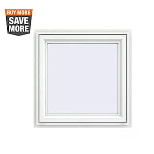 35.5 in. x 35.5 in. V-4500 Series White Vinyl Right-Handed Casement Window with Fiberglass Mesh Screen