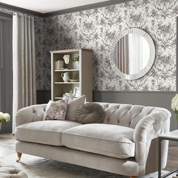 Tuileries Charcoal Grey Wallpaper