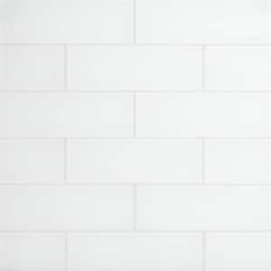 Contempo Bright White Frosted 4 in. x 12 in. x 8 mm Glass Subway Tile (15 pieces 5 sq.ft/Box)