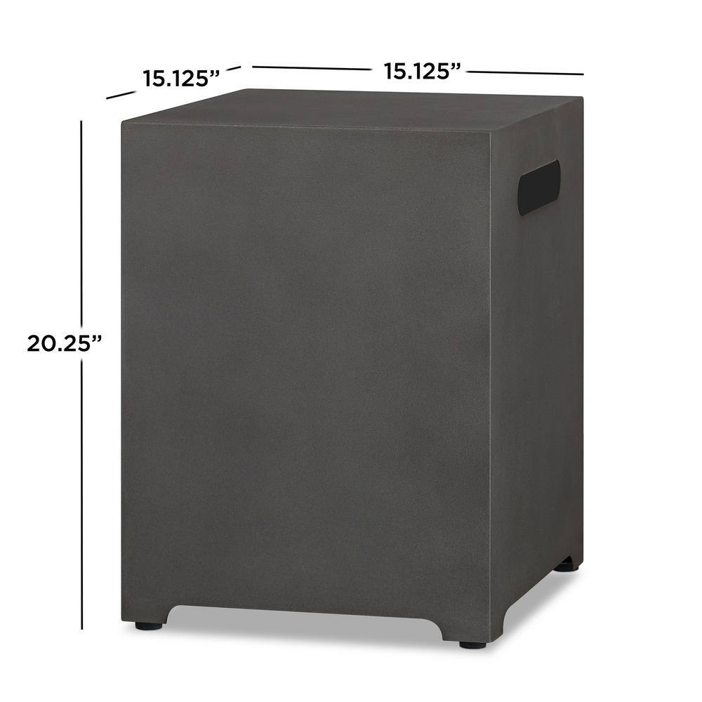 Aegean 20" Dark Gray Powder-Coated Steel Propane Tank Cover