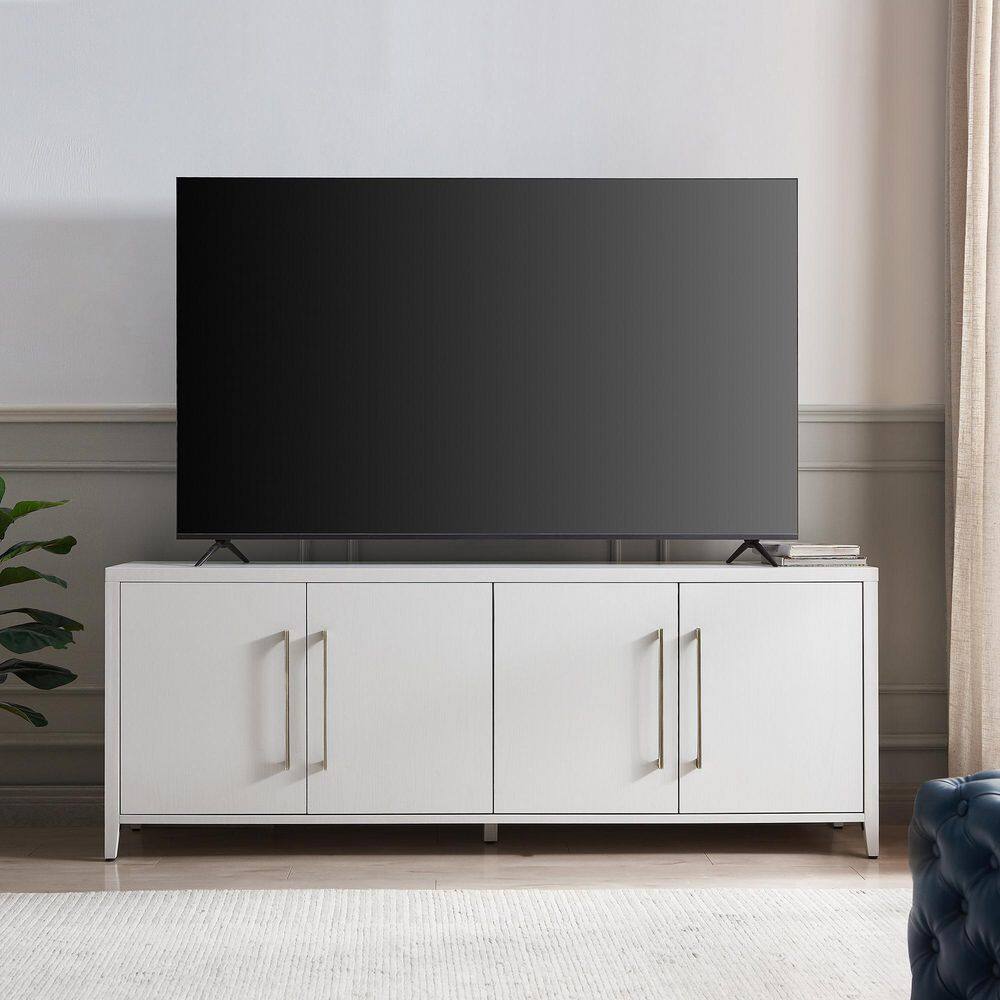 Jasper Modern White TV Stand for Up to 75" TVs with Storage