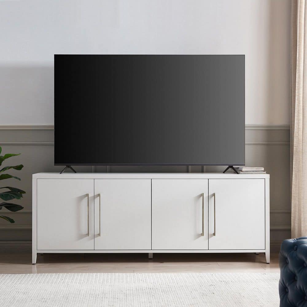 Jasper Modern White TV Stand for Up to 75" TVs with Storage
