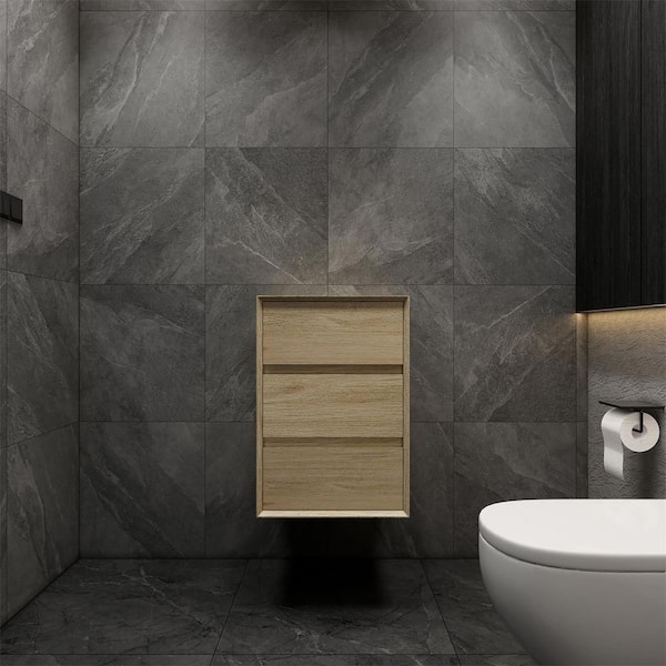 Mia Max 19.5 in. W x 19.6 in. D x 29.5 in. H Brown Wall Floating Linen Cabinet in Coffee Wood, Scratch Resistant Surface