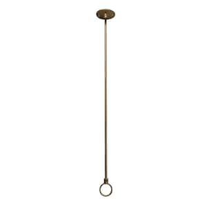 28 in. Ceiling Support with Flange in Polished Brass