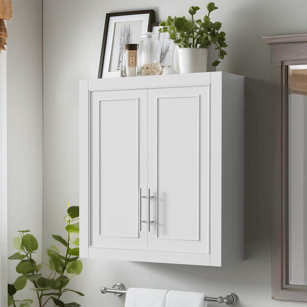 22 in. W x 8 in. D x 26 in. H Bathroom Storage Wall Cabinet in White price history on PriceWatchPro