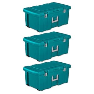 16-Gal. Footlocker Toolbox Container w/Wheels 3 Pack